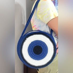 Crochet evil eye bag